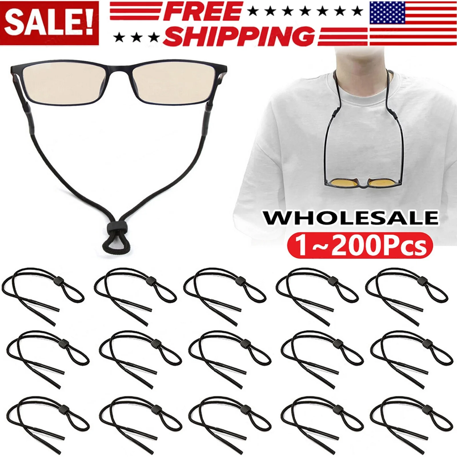 1-200x Sport Safety Glasses Retainer Eyeglasses Lanyard Sunglasses Strap Holder