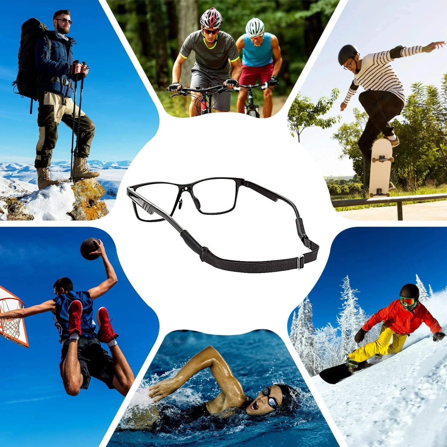 8× Adjustable Sunglasses Holder Straps Sport Glasses Leash Eyeglass Retainer USA 2
